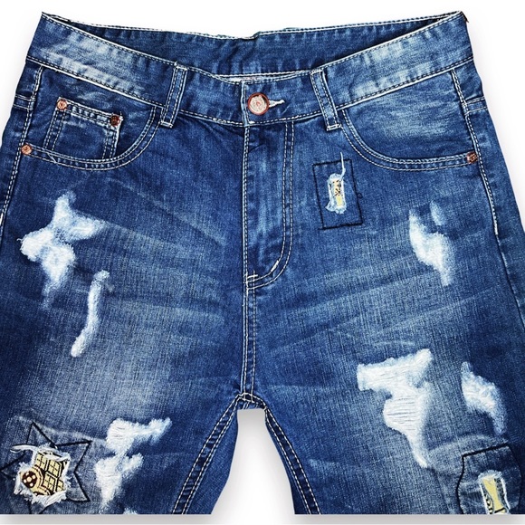 HABITSZM Distressed Denim Shorts - Picture 7 of 9